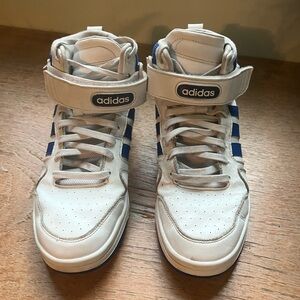 Adidas Mid Postmove Blue Basketball Shoes Vintage Style Sneakers
